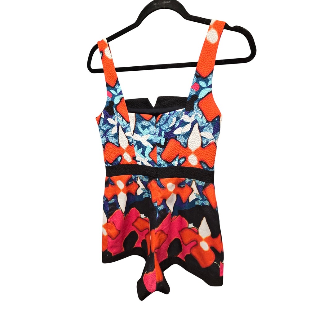 PETER PILOTTO Women's Size 4 Colorful Floral Print Sleeveless Romper Pockets - Picture 7 of 9